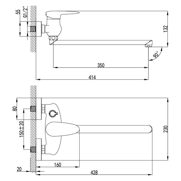 Смеситель для ванны Lemark Status (LM4417C)