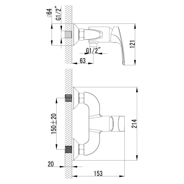 Смеситель для душа Lemark Plus Shape (LM1703C)