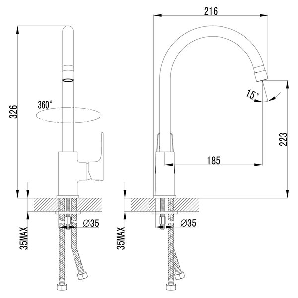 Смеситель для кухонной мойки Lemark Plus Factor (LM1605C)