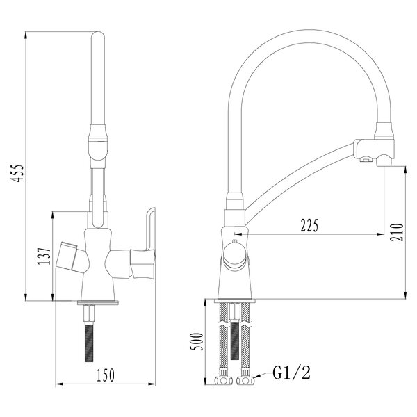 Смеситель для кухонной мойки Lemark Comfort (LM3070C-Orange)