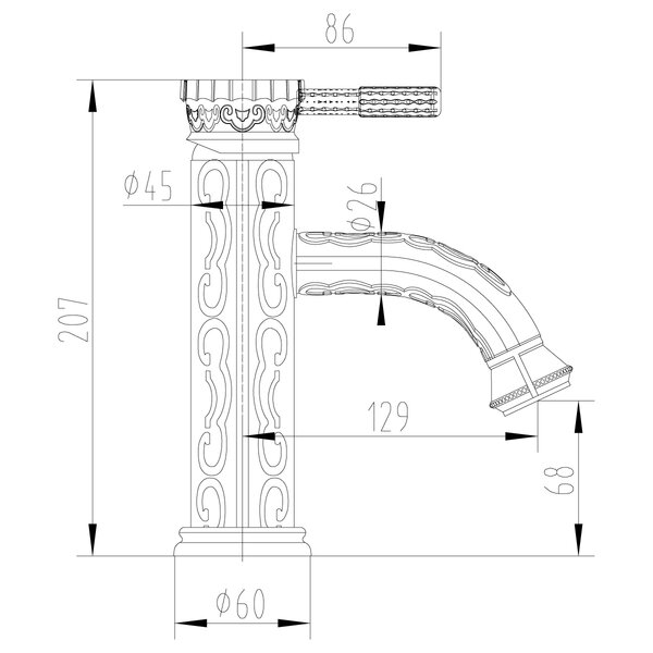 Смеситель для раковины Lemark Jasmine (LM6606B)