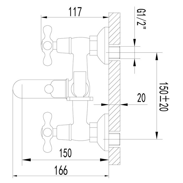 Смеситель для ванны Lemark Standard (LM2102C)