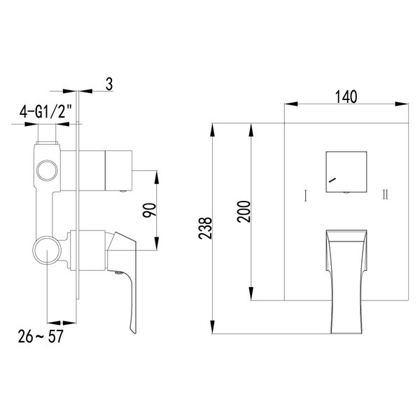 Смеситель для ванны с душем Lemark Unit (LM4527C)