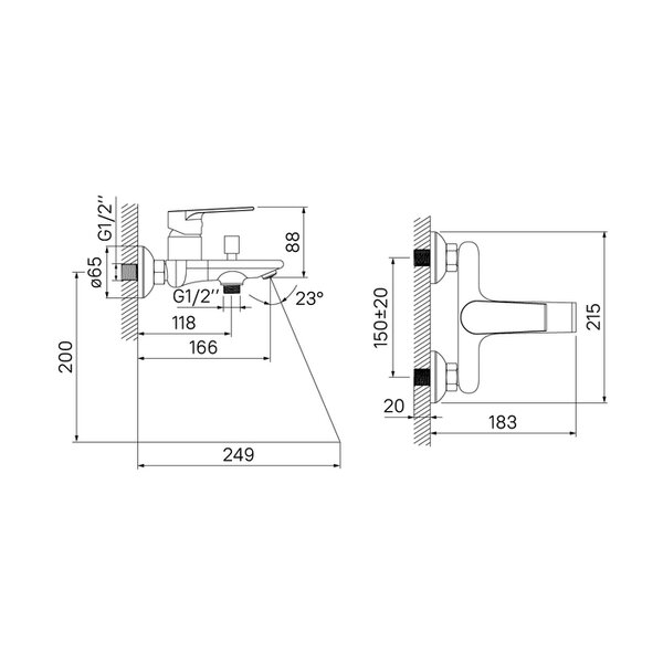 Смеситель для ванны IDDIS Edifice (EDISB00i02WA)