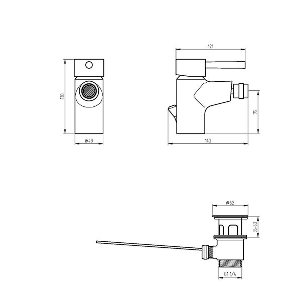 Смеситель Veragio LARGENTA VR.LGT-1820.CR для биде, хром