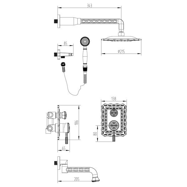 Душевая программа для ванны Lemark Jasmine (LM6622ORB)