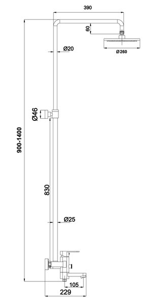 Душевая система Timo Beverly (SX-1060/00 (3010)) хром