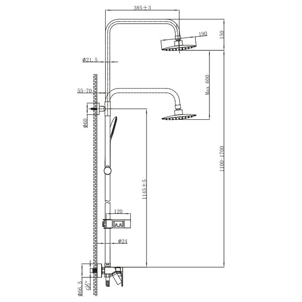 Душевая сиситема Lemark Tropic (LM7002BL)
