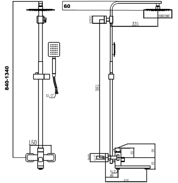 Душевая стойка Fmark (FS8145-35H)