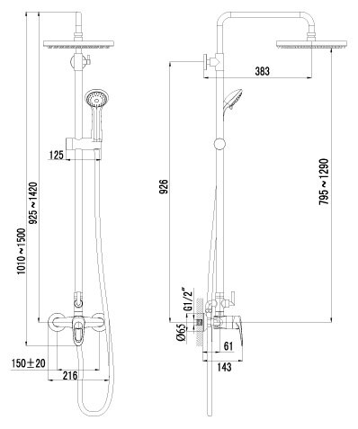 Душевая система Lemark Omega (LM3160C)