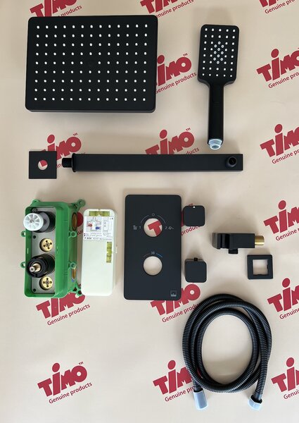 Душевая система встроенная с термостатом Timo Petruma (SX-5059/03SM) черный