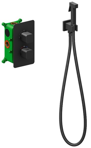 Гигиенический душ со смесителем с термостатом Timo Petruma 5089/03SM черный матовый