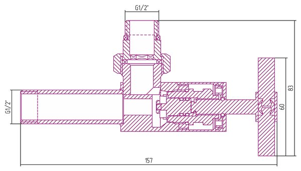 Вентиль Сунержа угловой крест G 1/2