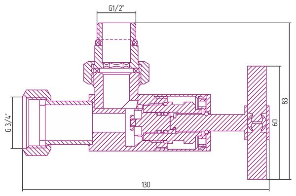 Вентиль Сунержа угловой крест G 1/2