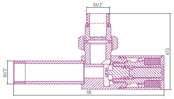 Вентиль Сунержа угловой цилиндр G 1/2