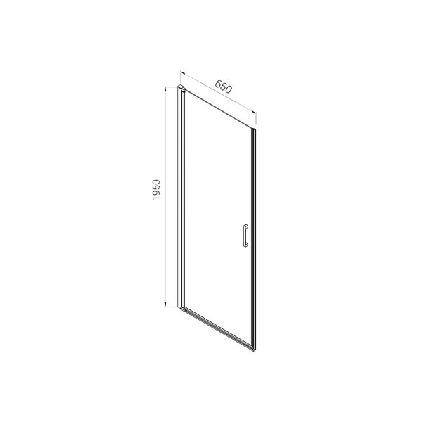 Душевая дверь Vincea Alpha VDP-3AL650CL 65х195 см, стекло прозрачное. Размер регулировки 630-650 мм.
