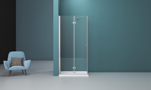 Душевой уголок BelBagno ALBANO-ASH-1-100/80-C-Cr, стекло Прозрачное