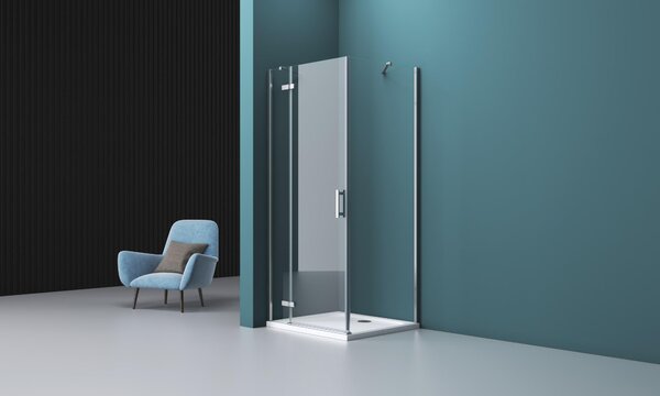 Душевой уголок BelBagno KRAFT-AH-12-100/80-C-Cr-L, стекло Прозрачное