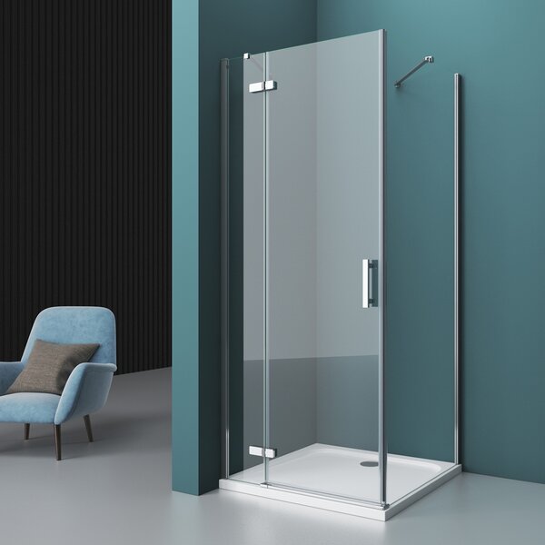 Душевой уголок BelBagno KRAFT-AH-12-90/100-C-Cr-L, стекло Прозрачное