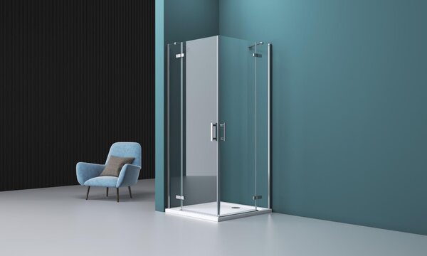 Душевой уголок BelBagno KRAFT-AH-22-90/80-C-Cr-L, стекло Прозрачное