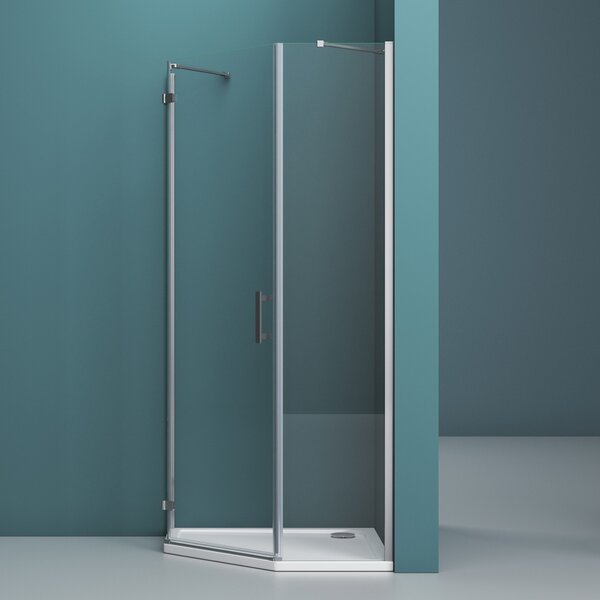 Душевой уголок BelBagno KRAFT-P-1-100-C-Cr-L, стекло Прозрачное