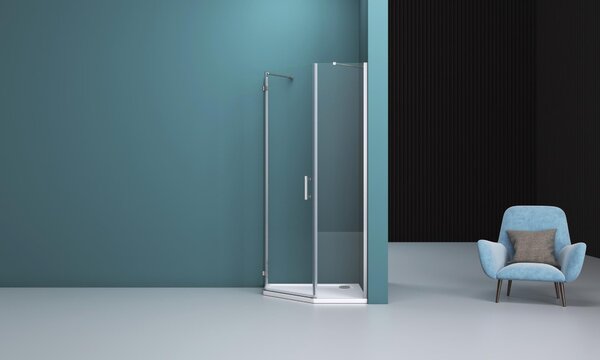 Душевой уголок BelBagno KRAFT-P-1-100-C-Cr-L, стекло Прозрачное