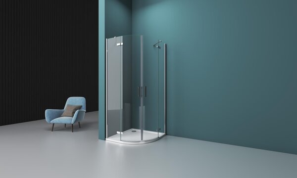Душевой уголок BelBagno KRAFT-R-2-90-C-Cr, стекло Прозрачное