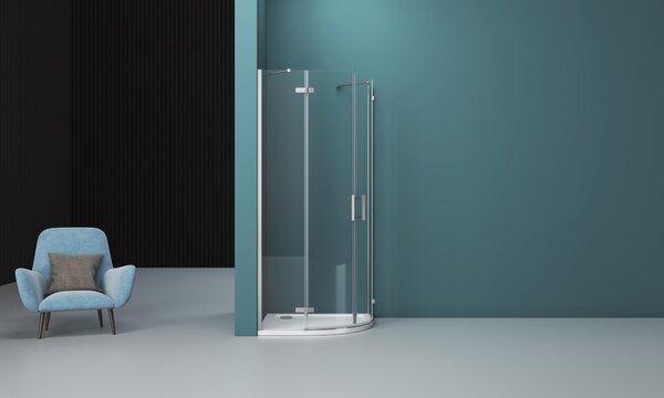 Душевой уголок BelBagno KRAFT-R-2-90-C-Cr, стекло Прозрачное