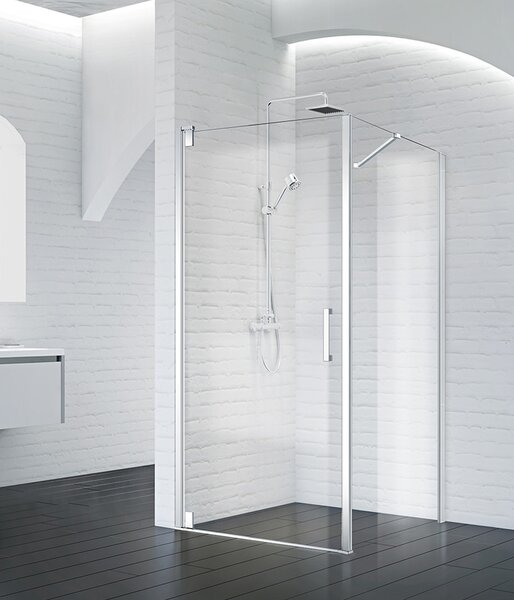 Душевой уголок BelBagno MARMI-AH-1-100/80-C-Cr, стекло Прозрачное