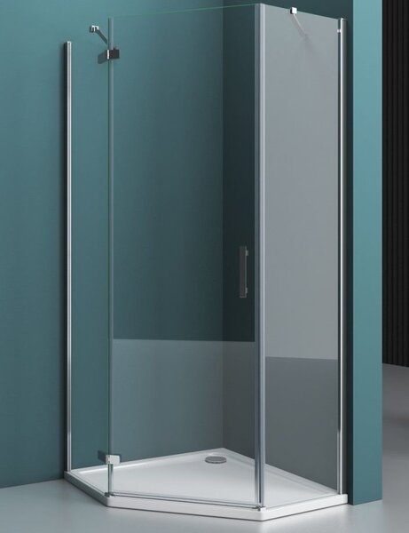 Душевой уголок BelBagno KRAFT-P-1-100-C-Cr-L, стекло Прозрачное