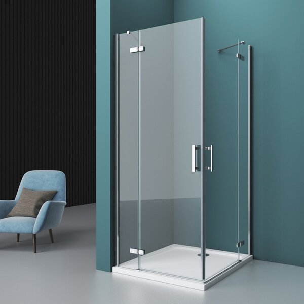 Душевой уголок BelBagno KRAFT-AH-22-120/80-C-Cr-L, стекло Прозрачное