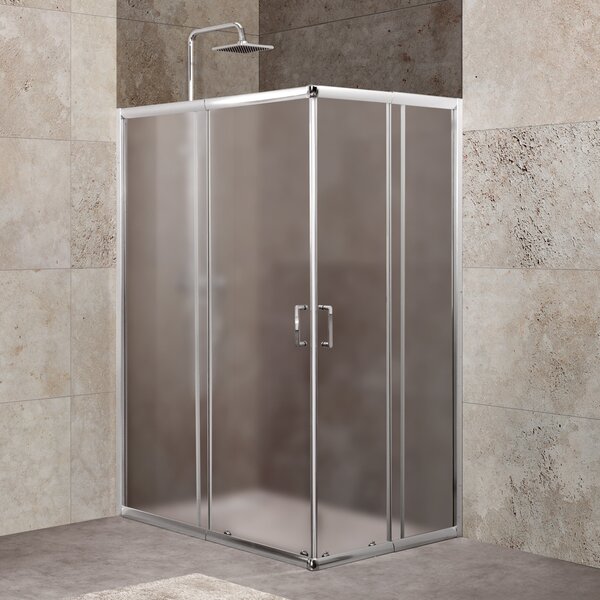 Душевой уголок BelBagno UNIQUE-AH-2-100/115-75/90-P-Cr, 100х80 стекло Матовое