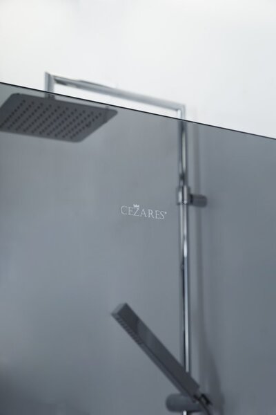 Стеклянная душевая перегородка Cezares LIBERTA-L-1-80-GR-NERO, стекло тонированное