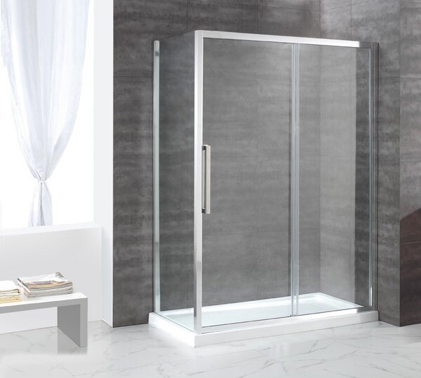 Душевой уголок CEZARES LUX-SOFT-W-AH-1-130/100-C-Cr-IV профиль хром, стекло прозрачное 130x100 см