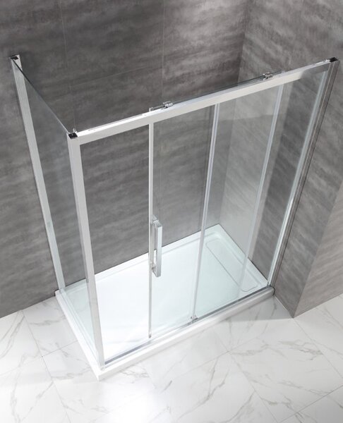 Душевой уголок CEZARES LUX-SOFT-W-AH-1-130/100-C-Cr-IV профиль хром, стекло прозрачное 130x100 см