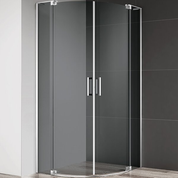 Душевой уголок CEZARES SLIDER-R-2-80/90-Grigio-Cr профиль хром, стекло тонированное 80-90x80-90 см