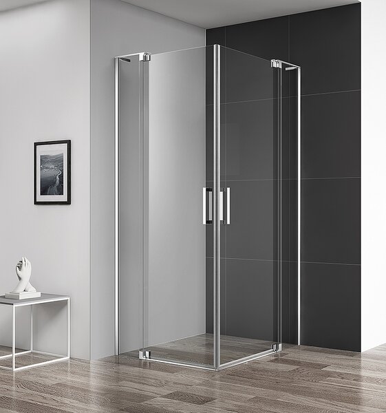 Душевой уголок CEZARES SLIDER-AH-2-90/100-100/110-C-Cr профиль хром, стекло прозрачное 90-100x100-110 см