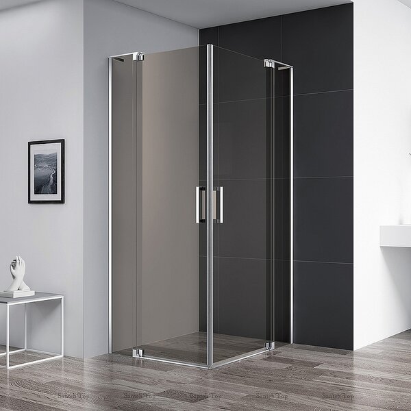 Душевой уголок CEZARES SLIDER-AH-2-90/100-100/110-BR-Cr профиль хром, стекло тонированное 90-100x100-110 см