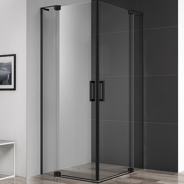 Душевой уголок CEZARES SLIDER-AH-2-80/90-100/110-C-NERO профиль черный, стекло прозрачное 80-90x100-110 см