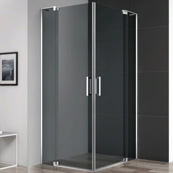 Душевой уголок CEZARES SLIDER-A-2-70/80-GRIGIO-Cr профиль хром, стекло тонированное 70-80x70-80 см