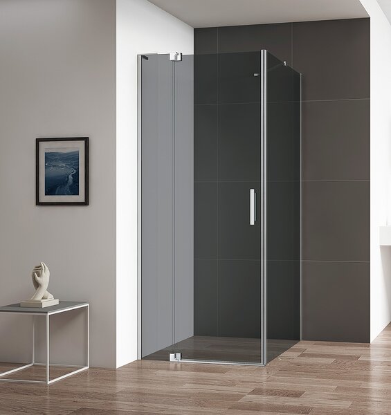 Душевой уголок CEZARES SLIDER-AH-1-90-90/100-GRIGIO-Cr профиль хром, стекло тонированное 90-100x90 см