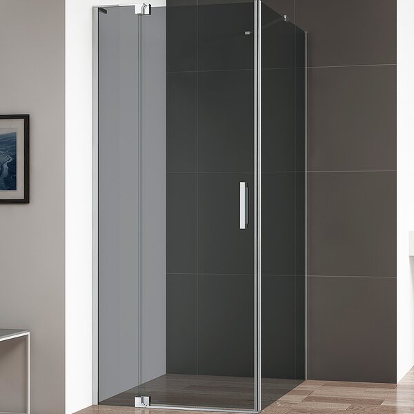 Душевой уголок CEZARES SLIDER-AH-1-80-90/100-GRIGIO-Cr профиль хром, стекло тонированное 90-100x80 см