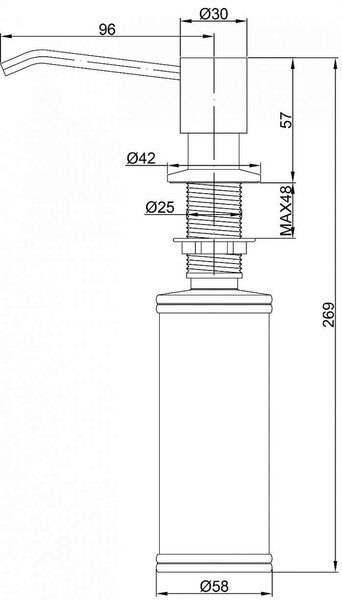 Дозатор для кухни Paulmark Rein D002-308 цвет черный