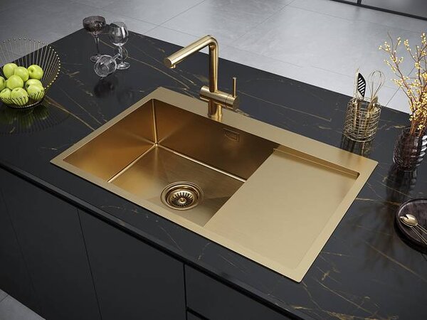 Смеситель для кухни Paulmark Dosse Do214418-BG цвет брашированное золото