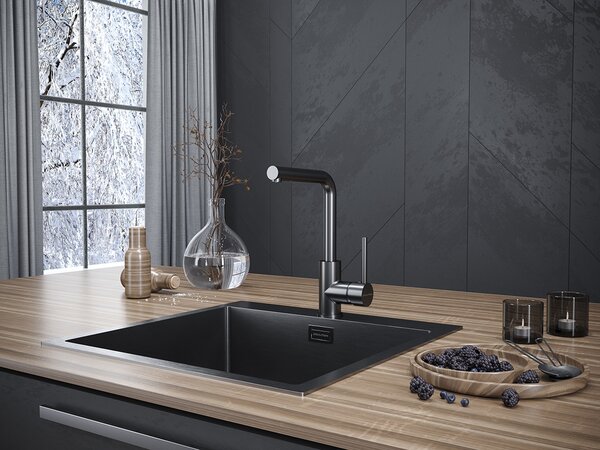 Смеситель для кухни Paulmark Honner Ho212018-GM цвет вороненная сталь