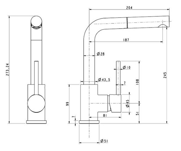 Смеситель для кухни Paulmark Kassel Ka214311-308 цвет черный
