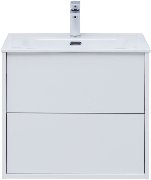 Тумба c раковиной Aquanet Lino 60 (Flat) белый глянец