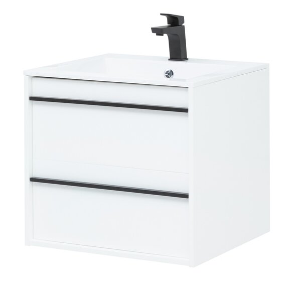 Тумба с раковиной Aquanet Lino 60 белый матовый
