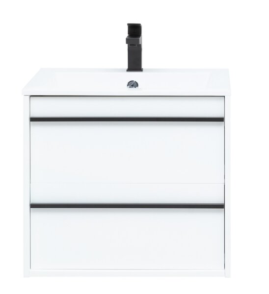 Тумба с раковиной Aquanet Lino 60 белый матовый