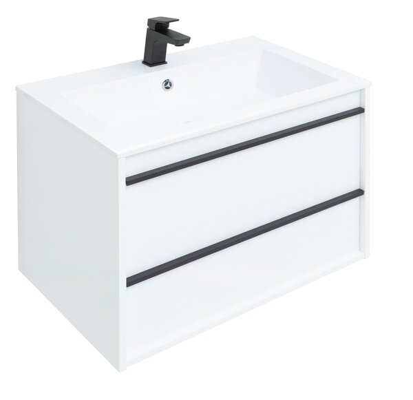 Тумба с раковиной Aquanet Lino 70 белый матовый